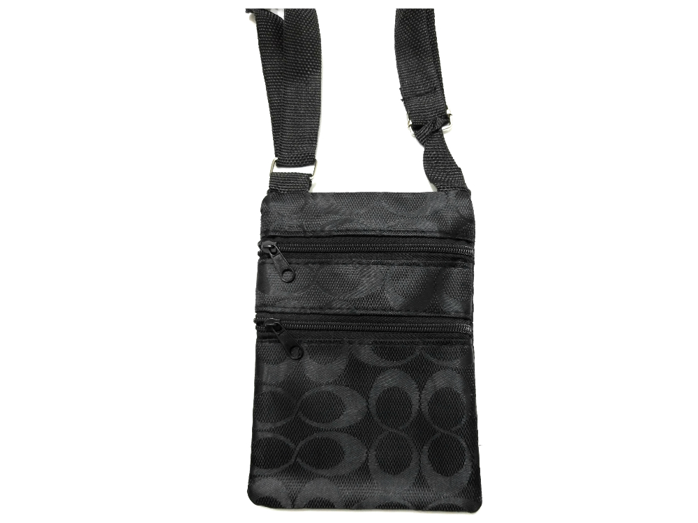 6.5" x 5" Infinity Pattern Mini 2 Zipper Crossbody Side Bag w/ Long Strap